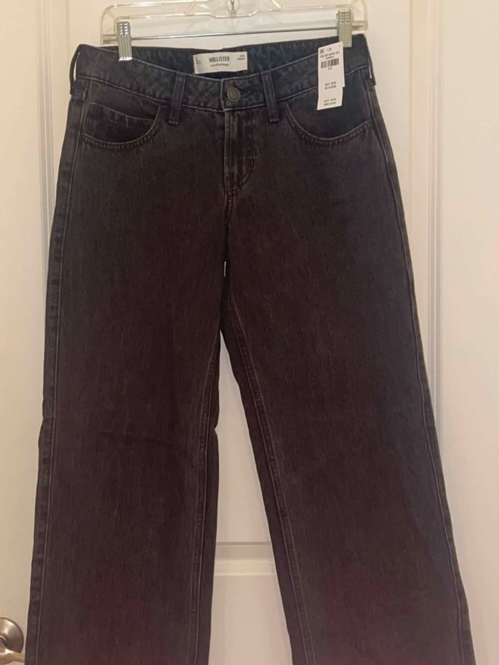 HOLLISTER Women’s NEW Low Rise Baggy Jeans Black Denim, Size 26 ($49.95 MSRP)